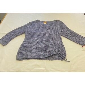 Ruby Rd Woman Purple Multi Metallic Knit Sweater Top Size 2X